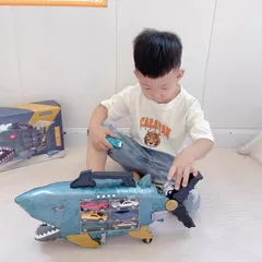Xe ô tô đồ chơi Cá Mập YISU TOYS - Chứa 8 loại cá, 2 xe - Hiệu ứng âm thanh, nhạc - thegioidochoi1104