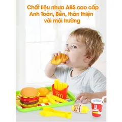 Đồ Chơi Nhà Bếp Cho Bé - Khay Hamburger Nhiều Chi Tiết Mô Phỏng Thức Ăn Nhanh, An Toàn, Thú Vị Cho Bé Gái Từ 3 Tuổi