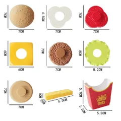 Đồ Chơi Nhà Bếp Cho Bé - Khay Hamburger Nhiều Chi Tiết Mô Phỏng Thức Ăn Nhanh, An Toàn, Thú Vị Cho Bé Gái Từ 3 Tuổi
