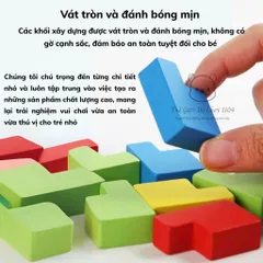 Rubik Gỗ Xếp Hình Tetris 25 khối - Đồ Chơi Tư Duy Thông Minh Cho Bé