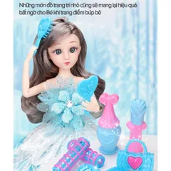 Bộ đồ chơi búp bê Elsa mã 125-73, hộp to, kèm nhiều quần áo và phụ kiện trang điểm cho bé, thế giới đồ chơi 1104