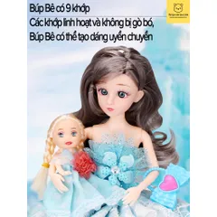 Bộ đồ chơi búp bê Elsa mã 125-73, hộp to, kèm nhiều quần áo và phụ kiện trang điểm cho bé, thế giới đồ chơi 1104