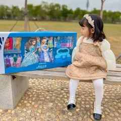 Bộ đồ chơi búp bê Elsa mã 125-73, hộp to, kèm nhiều quần áo và phụ kiện trang điểm cho bé, thế giới đồ chơi 1104