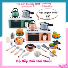 Bộ Bếp Nấu Ăn 4in1 Cho Bé Gái - 30 Chi Tiết, Hiệu Ứng Hơi Nước, Đồ Chơi Đầu Bếp Chất Liệu Nhựa ABS, Học Nhập Vai Thú Vị
