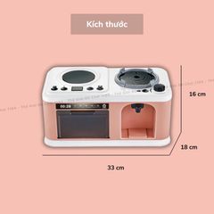 Bộ Bếp Nấu Ăn 4in1 Cho Bé Gái - 30 Chi Tiết, Hiệu Ứng Hơi Nước, Đồ Chơi Đầu Bếp Chất Liệu Nhựa ABS, Học Nhập Vai Thú Vị