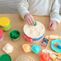 Đồ chơi đất nặn khuôn bánh sinh nhật nhiều tầng cho bé, đất sét an toàn, thế giới đồ chơi 1104