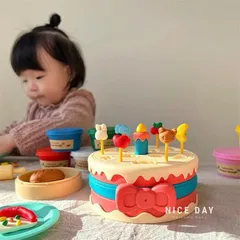 Đồ chơi đất nặn khuôn bánh sinh nhật nhiều tầng cho bé, đất sét an toàn, thế giới đồ chơi 1104