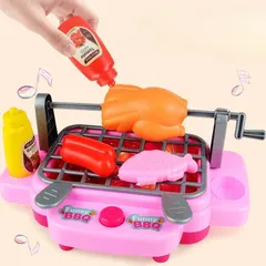 Đồ chơi nấu ăn cho bé gái kèm lò nướng BBQ có hiệu ứng hơi nước, nhạc đèn, dùng pin, thế giới đồ chơi 1104