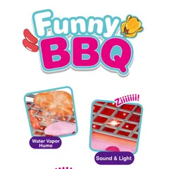 Đồ chơi nấu ăn cho bé gái kèm lò nướng BBQ có hiệu ứng hơi nước, nhạc đèn, dùng pin, thế giới đồ chơi 1104