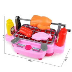 Đồ chơi nấu ăn cho bé gái kèm lò nướng BBQ có hiệu ứng hơi nước, nhạc đèn, dùng pin, thế giới đồ chơi 1104