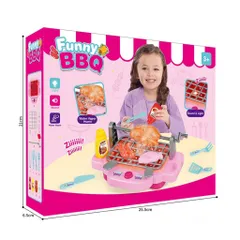 Đồ chơi nấu ăn cho bé gái kèm lò nướng BBQ có hiệu ứng hơi nước, nhạc đèn, dùng pin, thế giới đồ chơi 1104