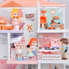 Mô hình nhà búp bê cho bé DIY - Chính Hãng - đầy đủ nội thất - dành cho bé 4 tuổi - thegioidochoi1104