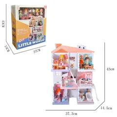 Mô hình nhà búp bê cho bé DIY - Chính Hãng - đầy đủ nội thất - dành cho bé 4 tuổi - thegioidochoi1104