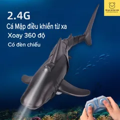 Đồ chơi Cá Mập điều khiển từ xa 2.4GHZ - Có đèn chiếu - Chống thấm nước - Kích thích trí não cho bé - thegioidochoi1104