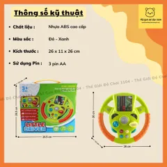 Vô lăng chơi game cho bé Little Driver mô hình vô lăng gắn xe ô tô có nhạc Thegioidochoi1104
