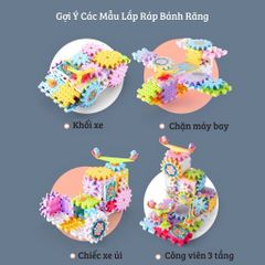 Đồ chơi lắp ghép bánh răng vòng xoay chuyển động, 83 chi tiết, lego bánh răng