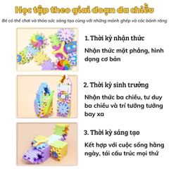 Đồ chơi lắp ghép bánh răng vòng xoay chuyển động, 83 chi tiết, lego bánh răng