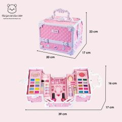 Bộ đồ chơi trang điểm cho bé gái - Hộp trang điểm có gương an toàn, vali xinh xắn, đồ chơi làm đẹp phát triển trí tưởng tượng