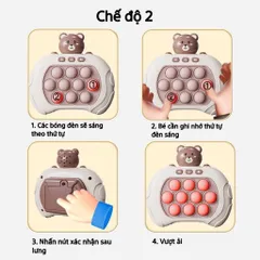 Pop it điện tử tay cầm hình gấu, 4 cấp độ, Đồ chơi pop it thế hệ mới giúp giảm stress, tăng khả năng phản xạ