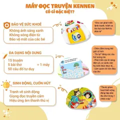 Máy đọc truyện KENNEN - Bộ đọc thẻ cho bé - có Bảo Hành - 105 thẻ - Phát triển tư duy - thegioidochoi1104