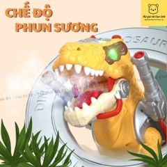 Xe chòi chân khủng long 6 bánh tự cân bằng cho bé 3 tuổi với chế độ phun sương, có đèn và nhạc