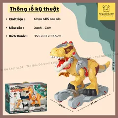 Xe chòi chân khủng long 6 bánh tự cân bằng cho bé 3 tuổi với chế độ phun sương, có đèn và nhạc