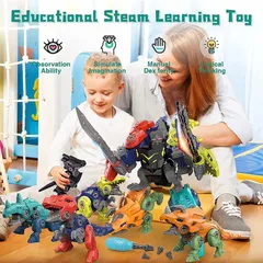 Đồ chơi Khủng Long lắp biến hình Robot 5 mẫu kèm tua vít tháo lắp nhiều kiểu thế giới đồ chơi 1104