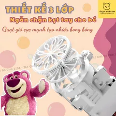 Đồ chơi bắn bong bóng gấu dâu, máy thổi bong bóng xà phòng Lotso, thế giới đồ chơi 1104