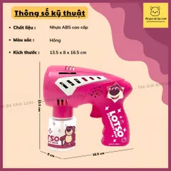Đồ chơi bắn bong bóng gấu dâu, máy thổi bong bóng xà phòng Lotso, thế giới đồ chơi 1104