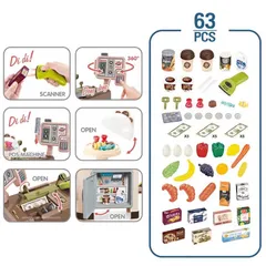 [HOT] Đồ Chơi Siêu Thị Cỡ Lớn Cao Cấp Cho Bé  Kèm Xe Home SuperMarket có tủ lạnh (71x45x85) TPHCM