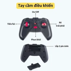 Xe điều khiển từ xa vượt địa hình tốc độ cao, phun khói, 7 động tác, pin sạc, Thế giới đồ chơi 1104