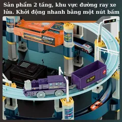 Bộ đồ chơi đường ray xe lửa kèm đường đua ô tô cỡ lớn chất liệu cao cấp