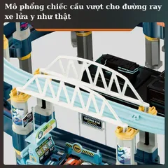 Bộ đồ chơi đường ray xe lửa kèm đường đua ô tô cỡ lớn chất liệu cao cấp