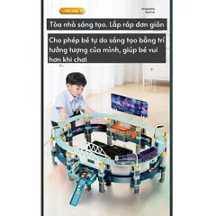 Bộ đồ chơi đường ray xe lửa kèm đường đua ô tô cỡ lớn chất liệu cao cấp