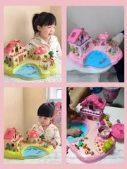 Đồ chơi ngôi nhà búp bê cỡ lớn điều khiển từ tính 3 tầng lầu có nhạc, kể chuyện cho bé gái