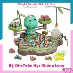Đồ chơi câu cá cho bé kèm cân toán học Khủng Long, bản đầy đủ, nhiều chi tiết, đồ chơi giáo dục