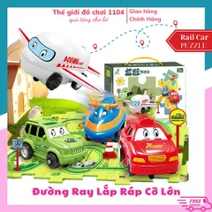 Đồ chơi lắp ráp đường ray Rail Car 25 chi tiết chủ đề Máy Bay, Ô tô, Thuyển Biển cho Bé