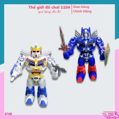 Robot Biến Hình Phát Sáng Siêu Nhân - Đồ Chơi An Toàn Phát Triển Tư Duy Sáng Tạo cho Bé với Âm Nhạc và Đèn LED
