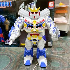 Robot Biến Hình Phát Sáng Siêu Nhân - Đồ Chơi An Toàn Phát Triển Tư Duy Sáng Tạo cho Bé với Âm Nhạc và Đèn LED