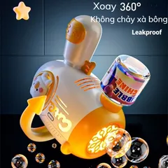 Súng bắn bong bóng tự động Gấu Nâu không rò rỉ, có đèn phát sáng, tặng pin