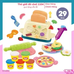 Bộ Đất Nặn Làm Bánh Enki 29 Chi Tiết - Đồ Chơi Giáo Dục Phát Triển Tư Duy và Sáng Tạo Cho Bé, Lò Nướng, Khuôn, An Toàn