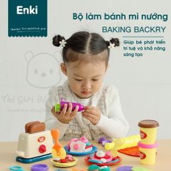Bộ Đất Nặn Làm Bánh Enki 29 Chi Tiết - Đồ Chơi Giáo Dục Phát Triển Tư Duy và Sáng Tạo Cho Bé, Lò Nướng, Khuôn, An Toàn