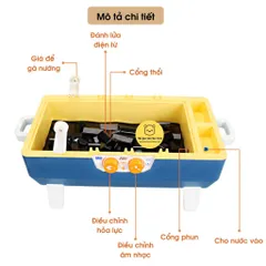 Bộ Đồ Chơi Xiên Nướng BBQ 65 Chi Tiết Five Star - Chức Năng Hơi Nước và Hiệu Ứng Ánh Sáng LED Cho Trẻ Em Từ 3 Tuổi