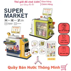 Đồ chơi quầy siêu thị máy tính tiền kèm máy pha cà phê 46 chi tiết đồ chơi nhập vai cho bé