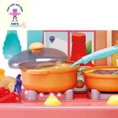 [HOT] Bộ Bếp Nấu Ăn Mini Cho Bé Màu Hồng Cao 40cm (23 chi tiết)