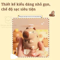 Quạt Cầm Tay CAPYBARA - Pin Sạc - Có Móc Treo - Phụ Kiện Dễ Thương Cho Mọi Lứa Tuổi