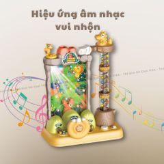 Đồ chơi máy bắt hạt khủng long Pinball, máy hứng bóng có nhạc luyện kỹ năng nhanh nhẹn cho bé
