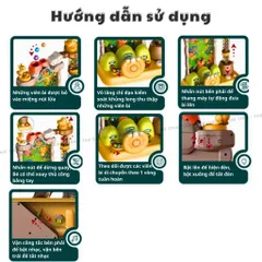 Đồ chơi máy bắt hạt khủng long Pinball, máy hứng bóng có nhạc luyện kỹ năng nhanh nhẹn cho bé