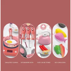 Bộ đồ chơi nấu ăn cho bé Play House 36 chi tiết màu hồng đồ chơi mô phổng dụng cụ nhà bếp