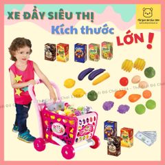 Đồ chơi xe đẩy siêu thị cho bé cỡ lớn 35 chi tiết 3 chế độ lắp ráp theo chiều cao của bé